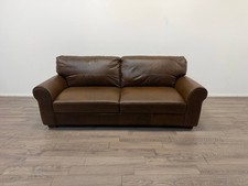Salisbury Brown Semi Aniline Leather 4 Seater Sofa