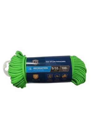Mibro, Tru-guard, 642691, Recreation, 550 Nylon Paracord, Green, 5/32'' X 100'