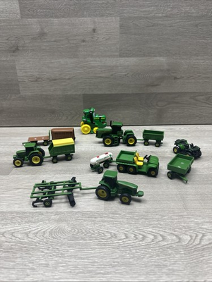 #ad 1 64 Ertl John Deer Farm Toy Equipment 13 Peice Set Tractor Mulch Tiller Nice $69.99