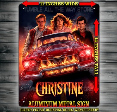 Christine 80s Horror Movie Killer Car Metal Sign Wall Art 11'' x 14''