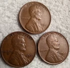 1931 1932 1933-3 Lincoln Low-Mintage P Mint Wheat Cents-F/Better-SEE DESC Lot 98