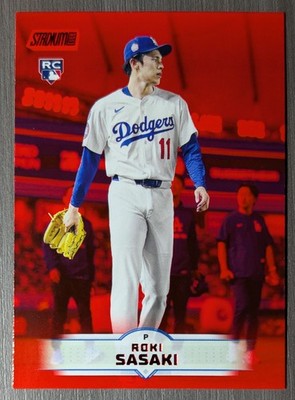 2025 Topps Stadium Club Red - #187 Roki Sasaki SP Dodgers Future Star