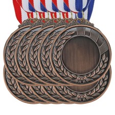 10pcs Blank Award Medals Bronze Medals with Neck Ribbon