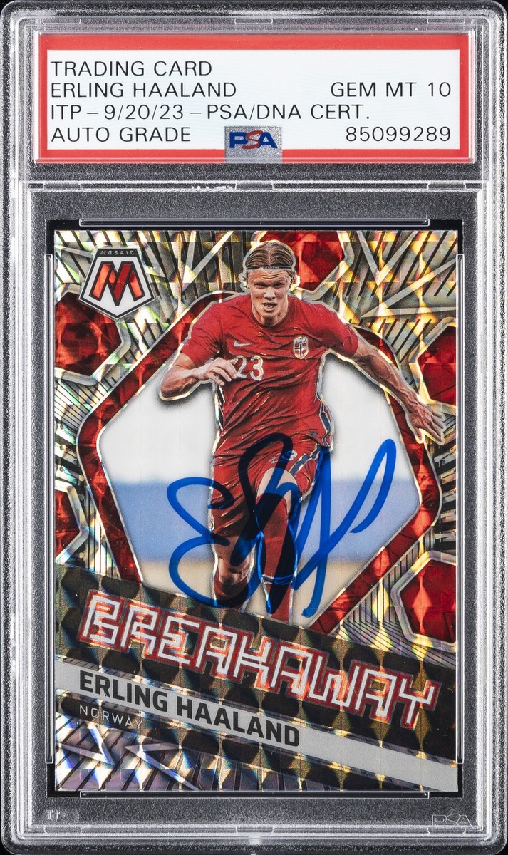 ハーランド サインカード haaland サッカー メッシ topps ERLING HAALAND SIGNED AUTOGRAPHED TRADING CARD PSA DNA AUTO GRADE