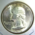1945 P ** Washington Quarter ** Beautiful Color ** Superb Gem BU ** Album Toned