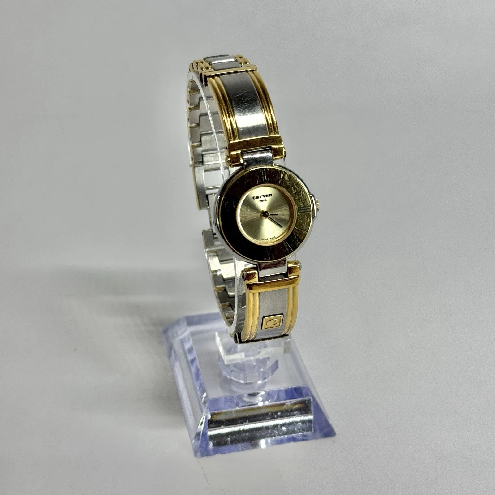 CARVEN Paris 28-134TG Analog Silver Tone Women Vintage Watch W575 *WORKING