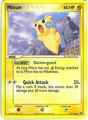 Pokemon Card - Emerald 37/106 - MINUN (uncommon) - NM