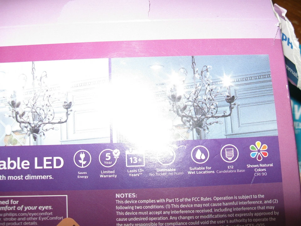 LOT 4 Philips 60W Replacement 5.5W LED daylight Light Chandler Dimmable E12 - Image 4 of 4