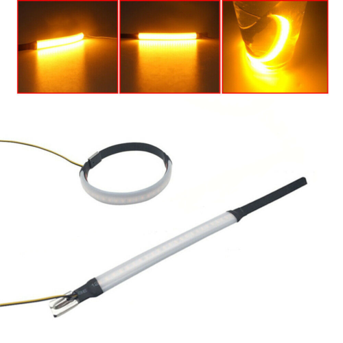 2pcs Bike Motorcycle SMD LED Strip Fork Turn Signal Indicator Light Blink Amber - Picture 2 of 12