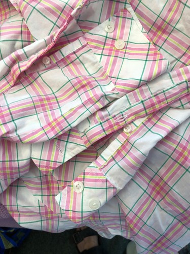 Lilly Pulitzer Sz 6 pink plaid shirt blouse Bin-Q - Picture 5 of 7