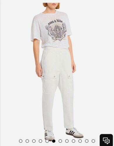 SASS & BIDE OFF WHITE DREAM TEAM CARGO PANTS SZ 8 BNWT RRP $298