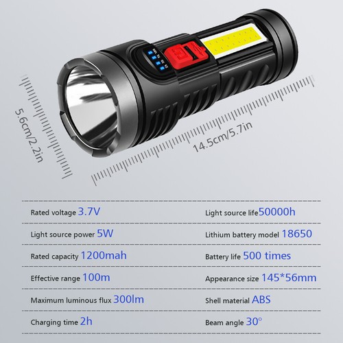 Super Bright LED Searchlight 500000Lm Rechargeable Spotlight Handheld Flashlight - Picture 24 of 36