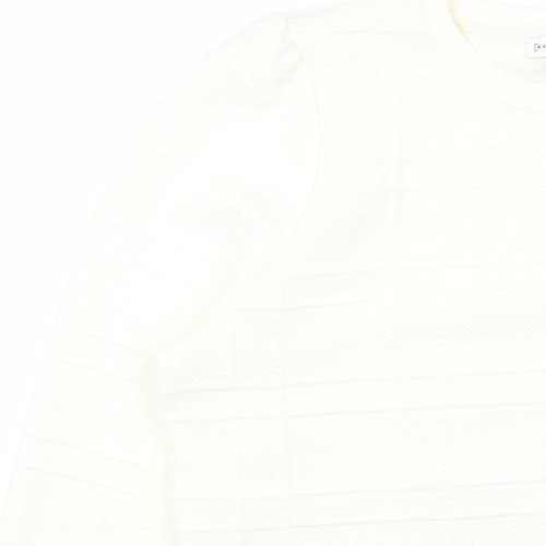 Warehouse Womens White Polyester Blend Sweatshirt Size L - Textured - Picture 8 of 12