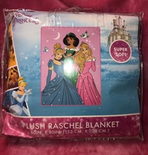 Disney's Princess Plush Raschel Throw Blanket 60" X 80" Twin Super Soft