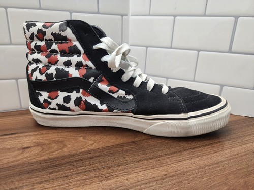 Scarpe Vans alte Sk8 stampa leopardata scamosciata tomaia taglia 7 uomo / 8,5 donna - Foto 4 di 13