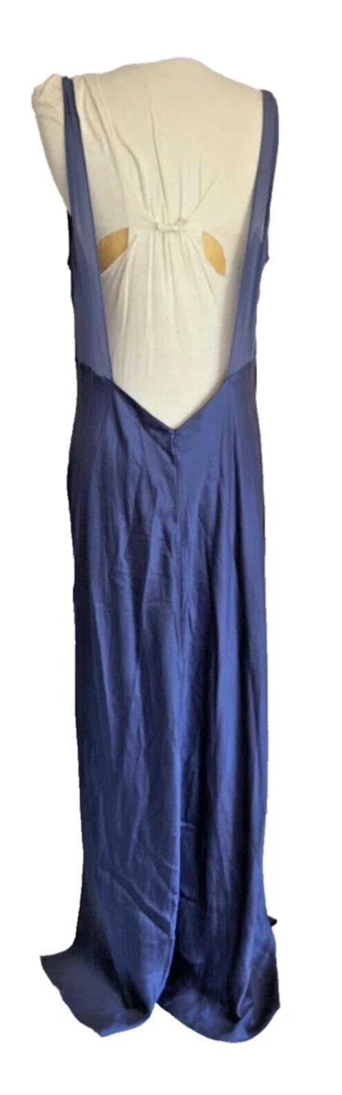 UNDERCOVER Abito Victoria’s Secret in seta blu lingerie lunga camicia trasparente morbida L cappuccio