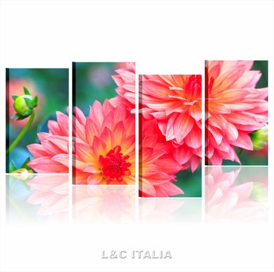 Dalia 3 MODERNES GEMÄLDE 152x78 cm BILDER DRUCKE LEINWAND DEKOR BLUMEN HAUS