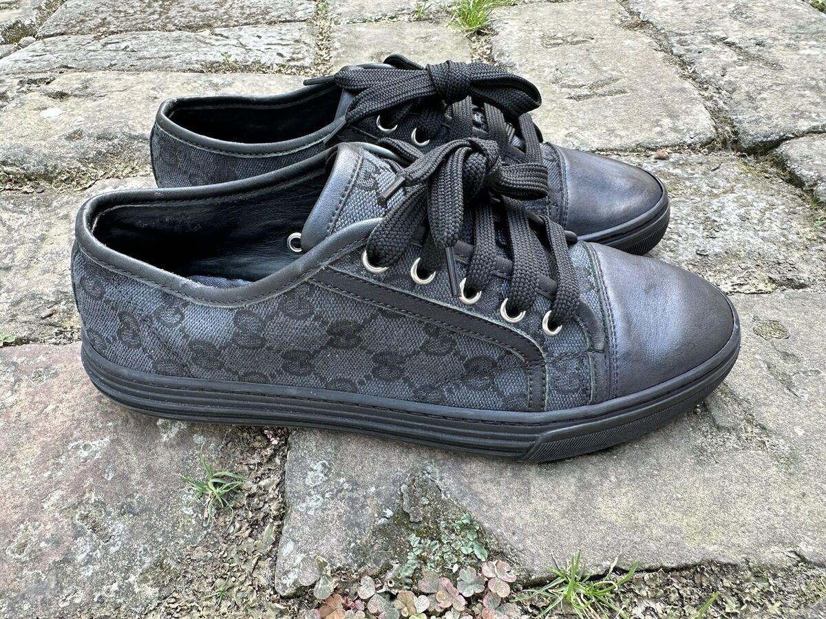 ✨Gucci GG✨(426187) Women's Black Canvas/Leather Sneakers ✨Gucci GG✨(426187) Women's Black Canvas/Leather Sneakers