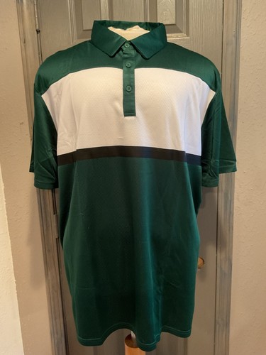 Holloway Adult Size Green/White 2 Short Sleeve Prism Bold Polo Shirt 222576 New
