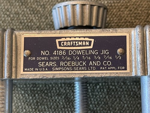Vintage Craftsman Doweling Jig 9-4186 dowels 3/16 thru 1/2 Sears Roebuck Simpson - Picture 3 of 9