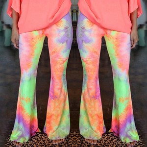 tie dye bell bottom yoga pants