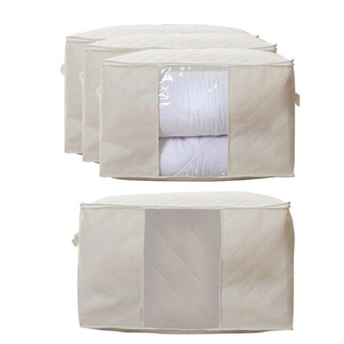4X Clothes Storage Bags Zipped Organizer Underbed Wardrobe Cube Closet Boxes UK - Picture 14 of 15