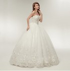 White Ivory Strapless Beaded Floor Length Ball Gown Wedding Dress Size 6 20 UK