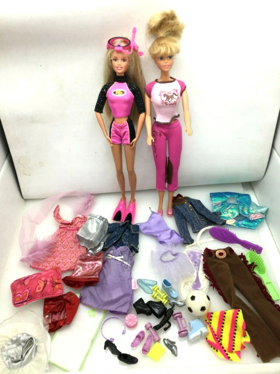 (2) Mattel 2000s Barbie Dolls & Clothes Lot ~ Fashion Fever Avenue  Fashionista