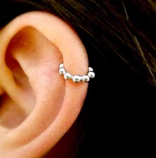 Simple Cartilage Hoop Sterling silver circle Tragus piercing helix endless hoops