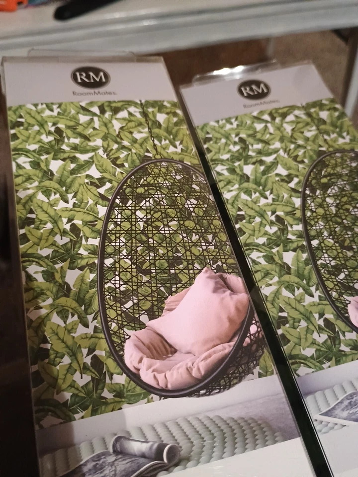 Papel pintado Room Mates pelar y pegar 2 rollos 20,5"x18' patrón de tablones de madera azul k2 Foto 3 de 4