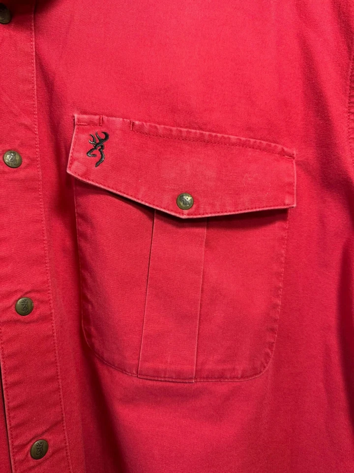 Browning Men's Long Sleeve Shooting Shirt - Size: Large - Color: Red - Image 2 of 4