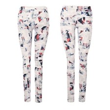 Varley Performance White Athleisure Geometric Print Leggings Size XS