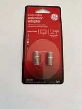 GE Coax Cable Extension Adapter #33203 ( 2 count ) TV Accessories Audio Vide NEW