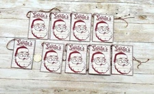9-Christmas-Primitive-Farmhouse-Holiday-Santa-Linen Cardstock-Gift-Hang-Tags