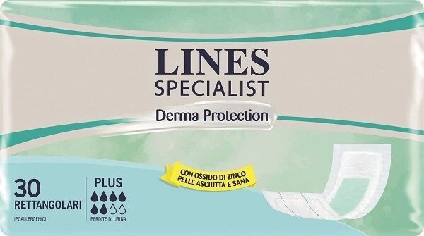 Fater Pannolone Per Incontinenza Lines Specialist Derma Rettangolare 30 Pezzi