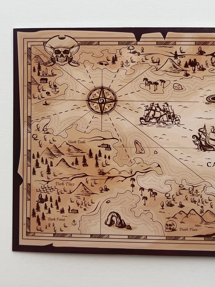 Treasure Map Postcards - 8 Pack - Pirate Funny Postcards Birthday Invitations - Image 4 of 4