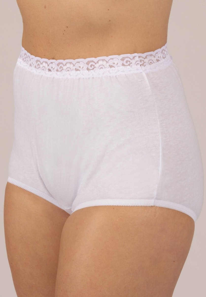3 Dixie Belle Cotton Briefs with lace waistband White Size 7