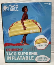 Taco Bell Inflatable Crunchy Taco Supreme Pool Lounge Float 29" X 57" Decoration
