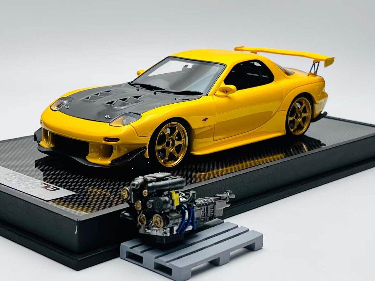 1/18 Mazda RX7 FD3S WITH ENGINE YELLOW LIMITED EDITION 99PCS 1/18 Mazda RX7 FD3S WITH ENGINE YELLOW LIMITED EDITION 99PCS