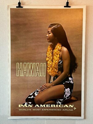 Pan American PanAm Original Vintage Poster HAWAII 1970s Rare | eBay