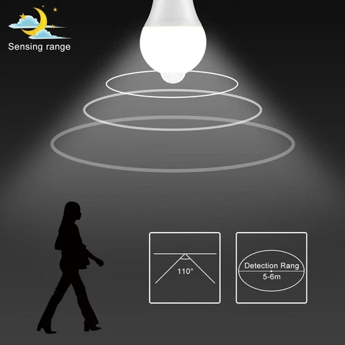 1-4PCS B22 Smart PIR Motion Sensor LED Bayonet Light Bulbs 12W 6000K Auto On/Off - Picture 3 of 16
