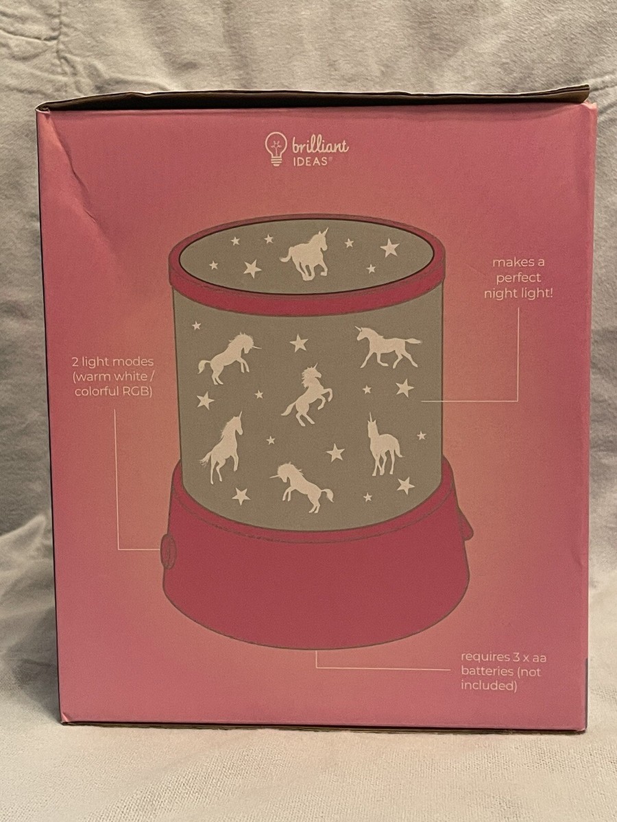 NEW Brilliant Ideas Pink Unicorn Projector LED Light - White