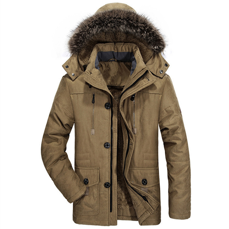 Down Jacket Trend Casual Men's Autumn and Winter Mid-length Cotton Jacket Plus Size