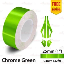 1" 25mm PinStriping Pin Stripe Tape Styling Decal Vinyl Sticker CHROME GREEN