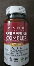 PLANT.O NUTRITION Berberine Supplement Extra Strength 1250mg HCI Complex 60 Caps
