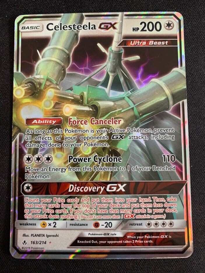 Pokemon Celesteela GX 163/214 Holo Ultra Rare Unbroken Bonds Near Mint