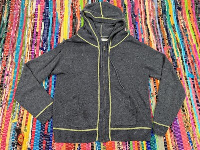 Old Navy Women's S Gray Knit Hooded Full Zip Cardigan Sweater With Pockets  READ!