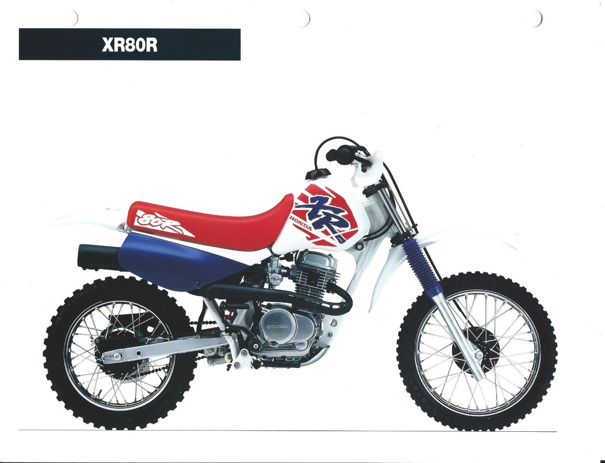 Motorcycle Data Sheet - Honda - XR80R - 1994 (DC584) | eBay