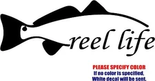 Vinyl Decal Sticker - Reel Life Fishing #03 Car Truck Bumper Window JDM Fun 7"