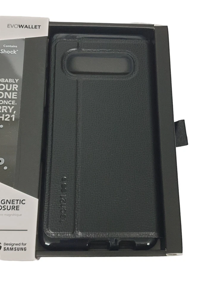 Tech21 Evo Wallet for Samsung Galaxy S10 Plus S10+ Case Cover Magnetic - Black - Image 3 of 4